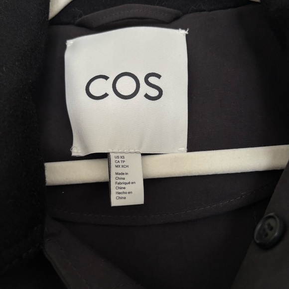 COS Wool Trimmed Car Coat Black Size XS *Viral Sold Out Style* - Picture 4 of 12